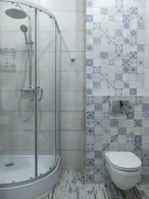 Bathroom with glass shower cabin