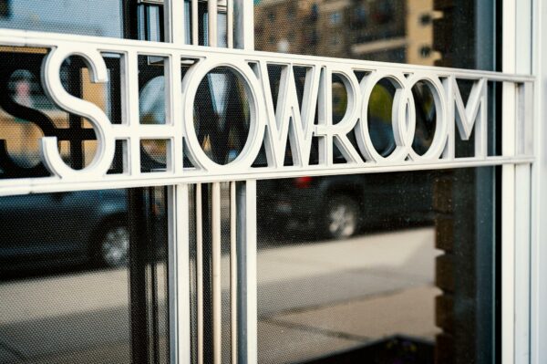 Boutique showroom on city street